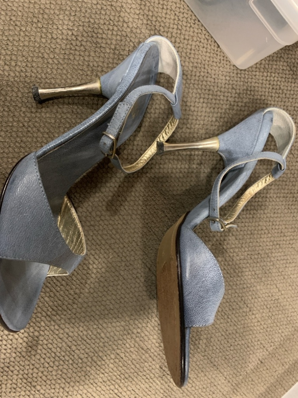 Powder Blue Ankle-Strap Heels